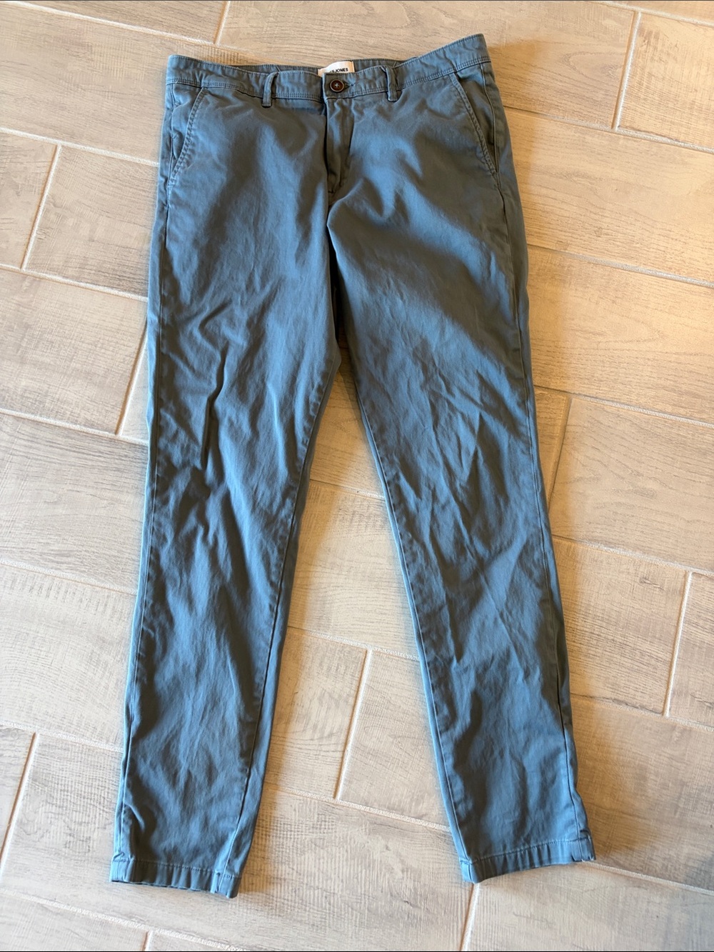 Jack & Jones Slate Blue Slim Chinos